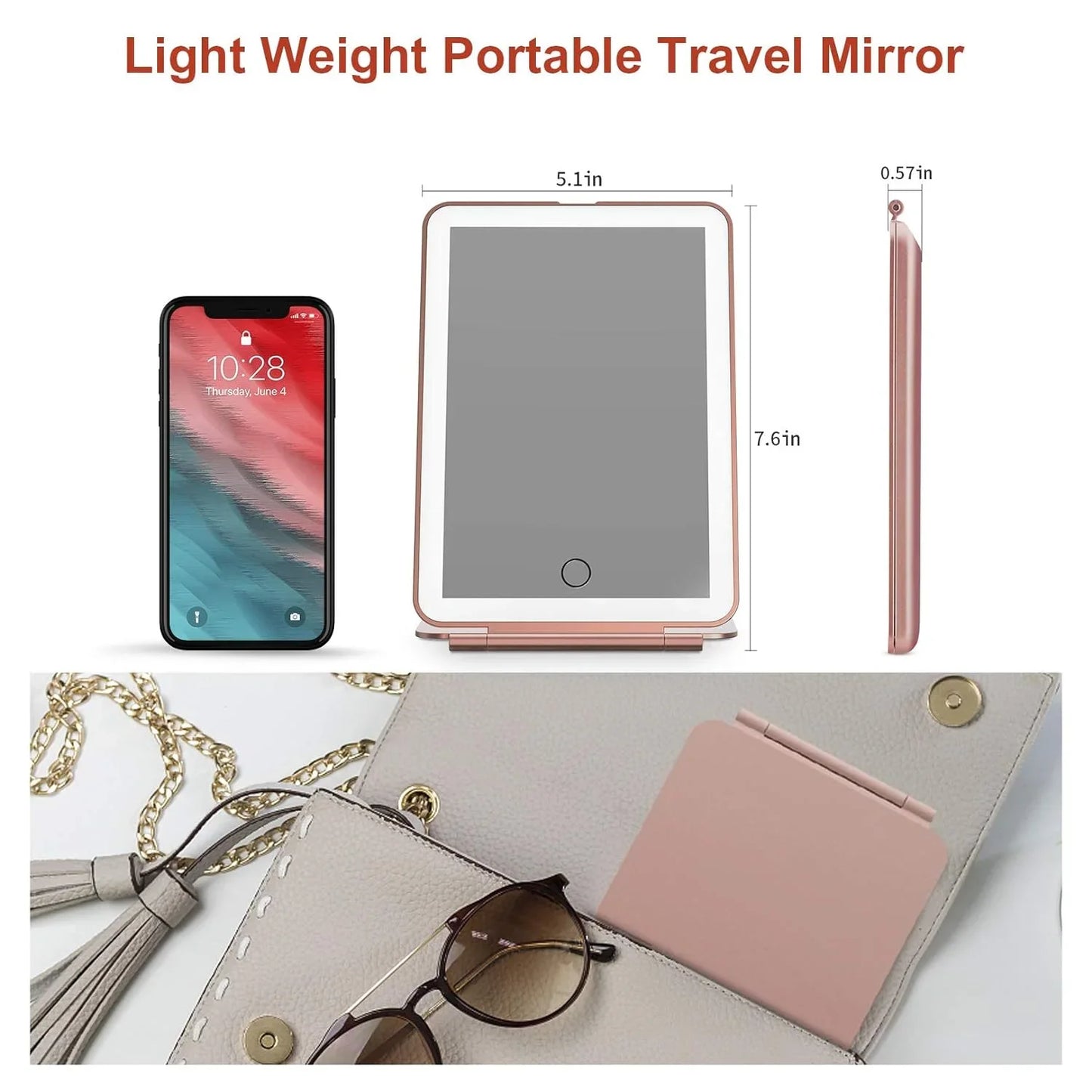 Portable LED Vanity Mirror