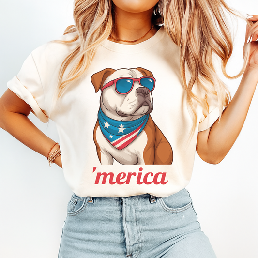 (Almost Gone) Bulldog Patriotic 4th July T-Shirt