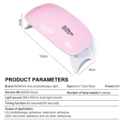 Portable Mini 6W Nail Dryer