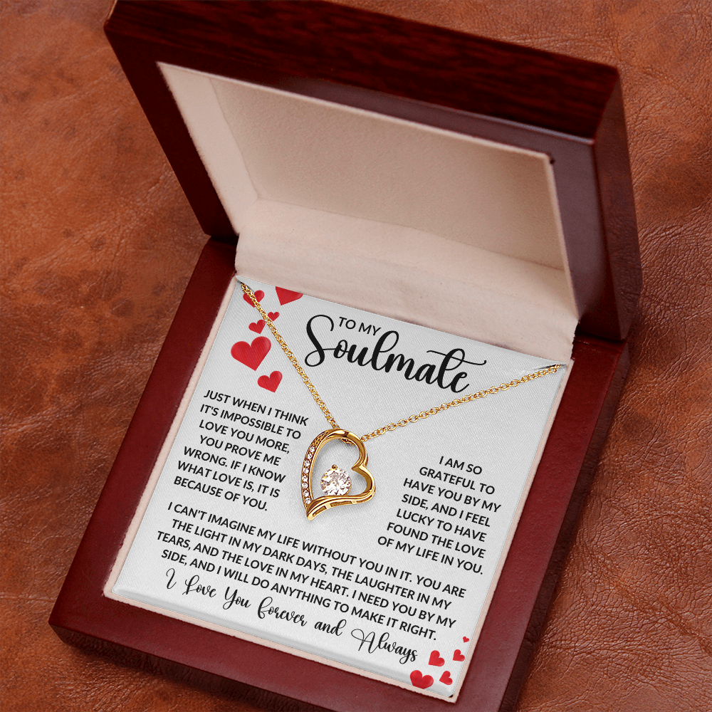 Forever Love Necklace - Hearts Soulmate Design