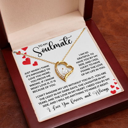 Forever Love Necklace - Hearts Soulmate Design