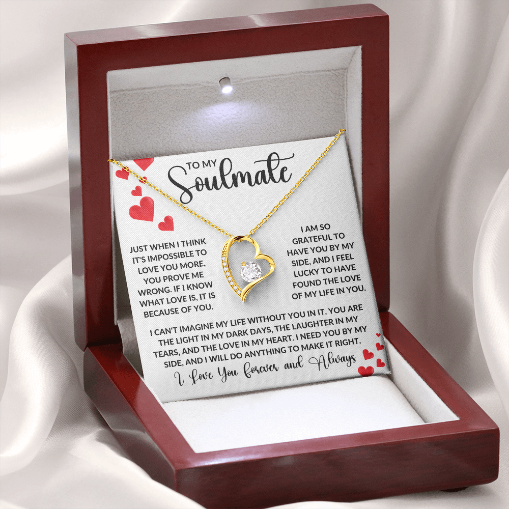 Forever Love Necklace - Hearts Soulmate Design