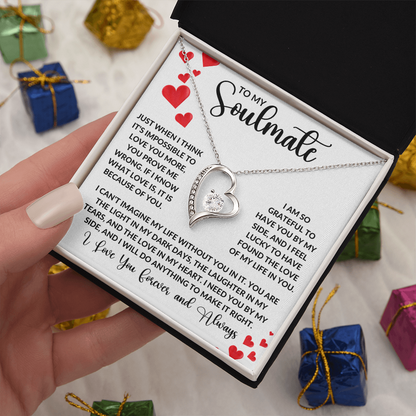 Forever Love Necklace - Hearts Soulmate Design