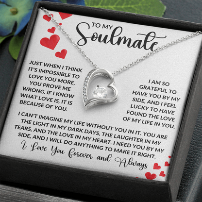 Forever Love Necklace - Hearts Soulmate Design