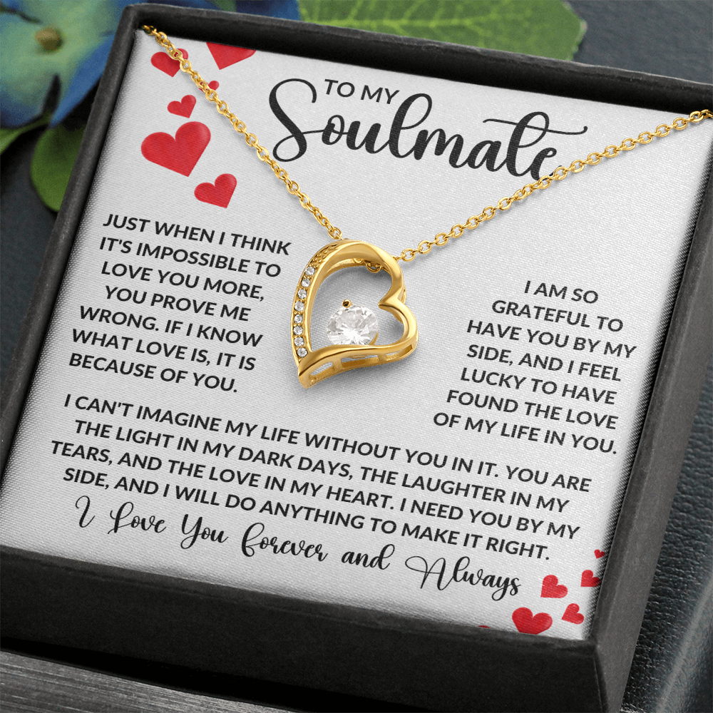 Forever Love Necklace - Hearts Soulmate Design